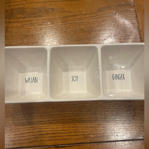 RAE DUNN WASABI, SOY AND GINGER SUSHI π£ DIPS. CERAMIC. HTF - Picture 1 of 5